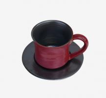 Tasse à café bicolor Rouge-Noire