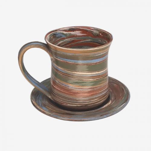 Tasse à thé en terres mêlées