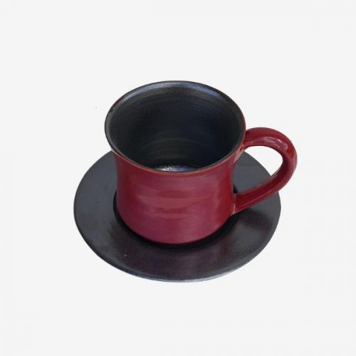 Tasse à café bicolor Rouge-Noire