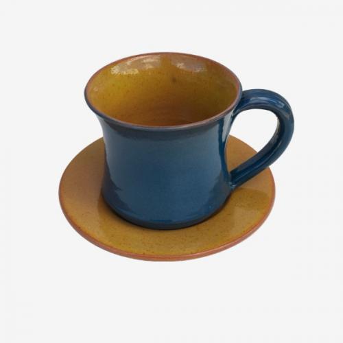 Tasse à café bicolor Jaune-Bleu